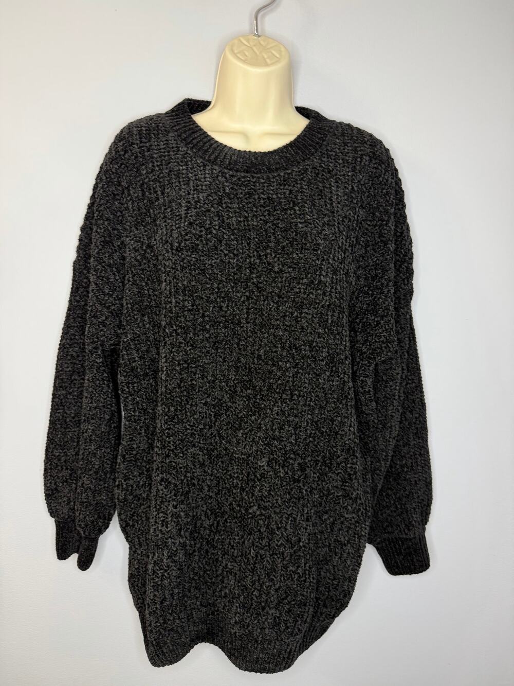 Baltic Born Chenille Black Tunic Sweater Relax Women's Sz M